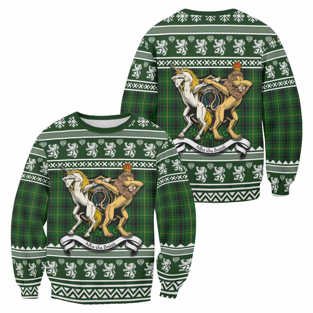 MacArthur (McArthur) Clan Tartan Crest Christmas Sweatshirt Coat of Arms Funny Style - Tartan Vibes Clothing