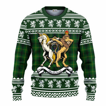 MacArthur (McArthur) Clan Tartan Crest Christmas Ugly Sweater Coat of Arms Funny Style
