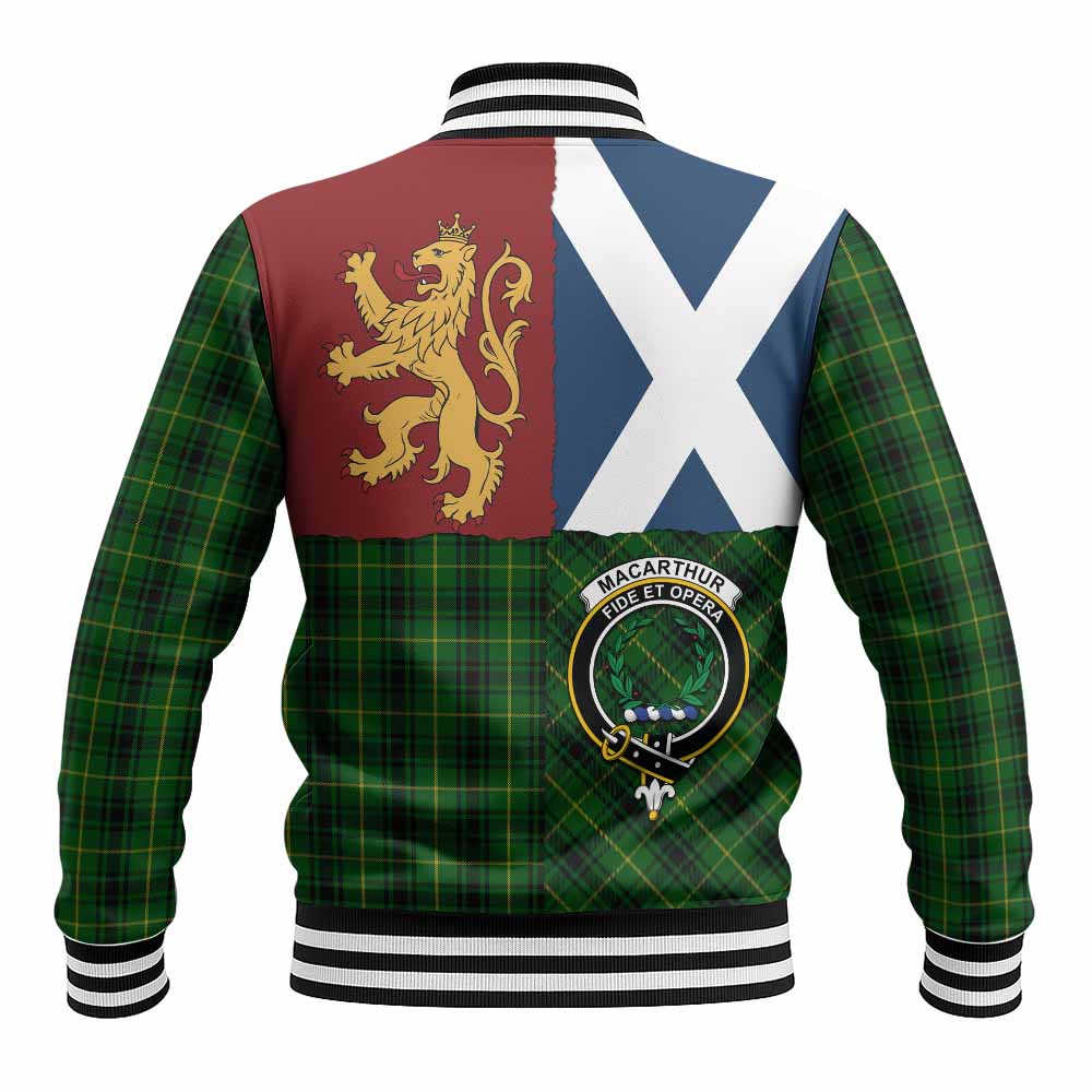 MacArthur (McArthur) Crest Tartan Baseball Jacket with Lion Rampant Saltire Style