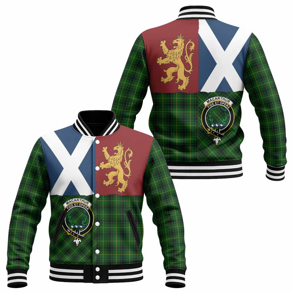 MacArthur (McArthur) Crest Tartan Baseball Jacket with Lion Rampant Saltire Style
