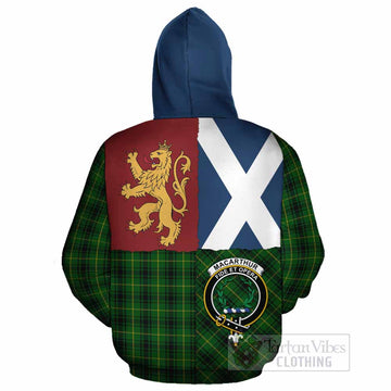 MacArthur (McArthur) Crest Tartan Cotton Hoodie with Lion Rampant Saltire Style