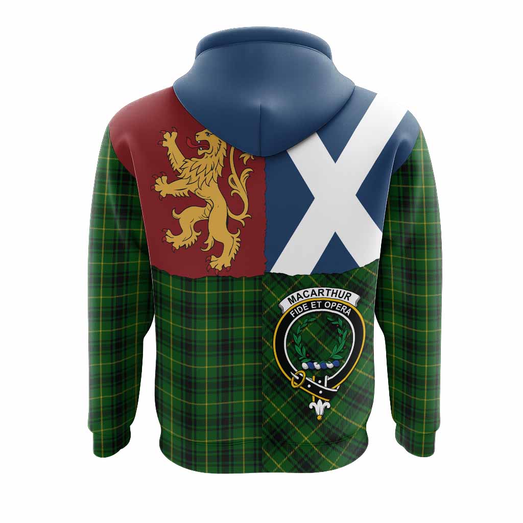 MacArthur (McArthur) Crest Tartan Hoodie with Lion Rampant Saltire Style