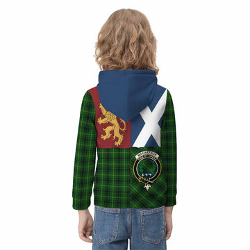 MacArthur (McArthur) Crest Tartan Kid Hoodie with Lion Rampant Saltire Style