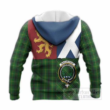 MacArthur (McArthur) Crest Tartan Knitted Hoodie with Lion Rampant Saltire Style