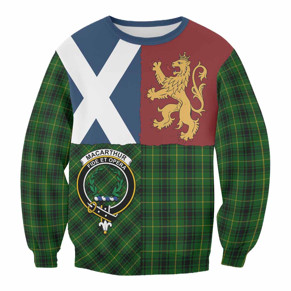 MacArthur (McArthur) Crest Tartan Sweatshirt with Lion Rampant Saltire Style