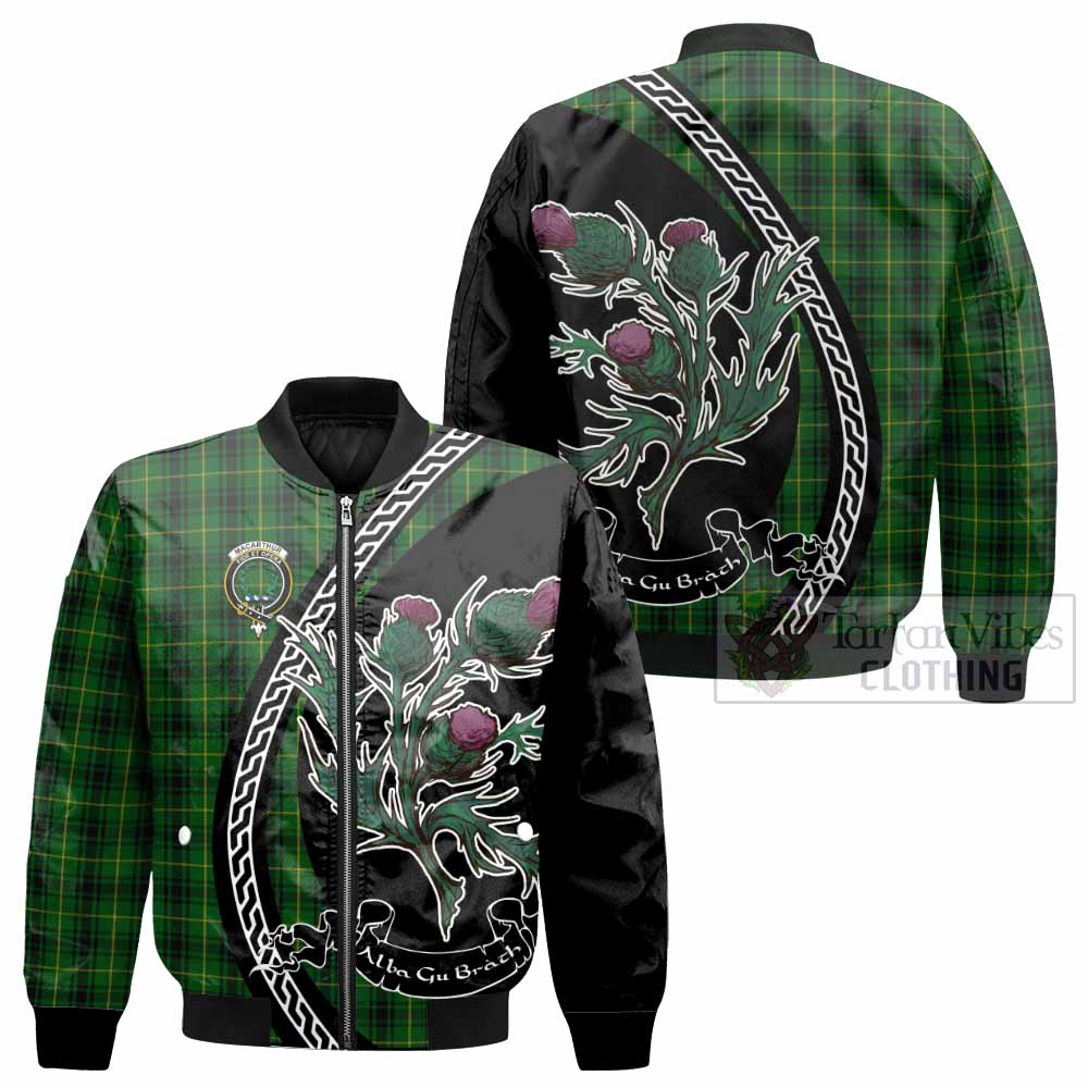 MacArthur (McArthur) Family Crest Tartan Bomber Jacket Alba Thistle Inspired - Tartan Vibes Clothing