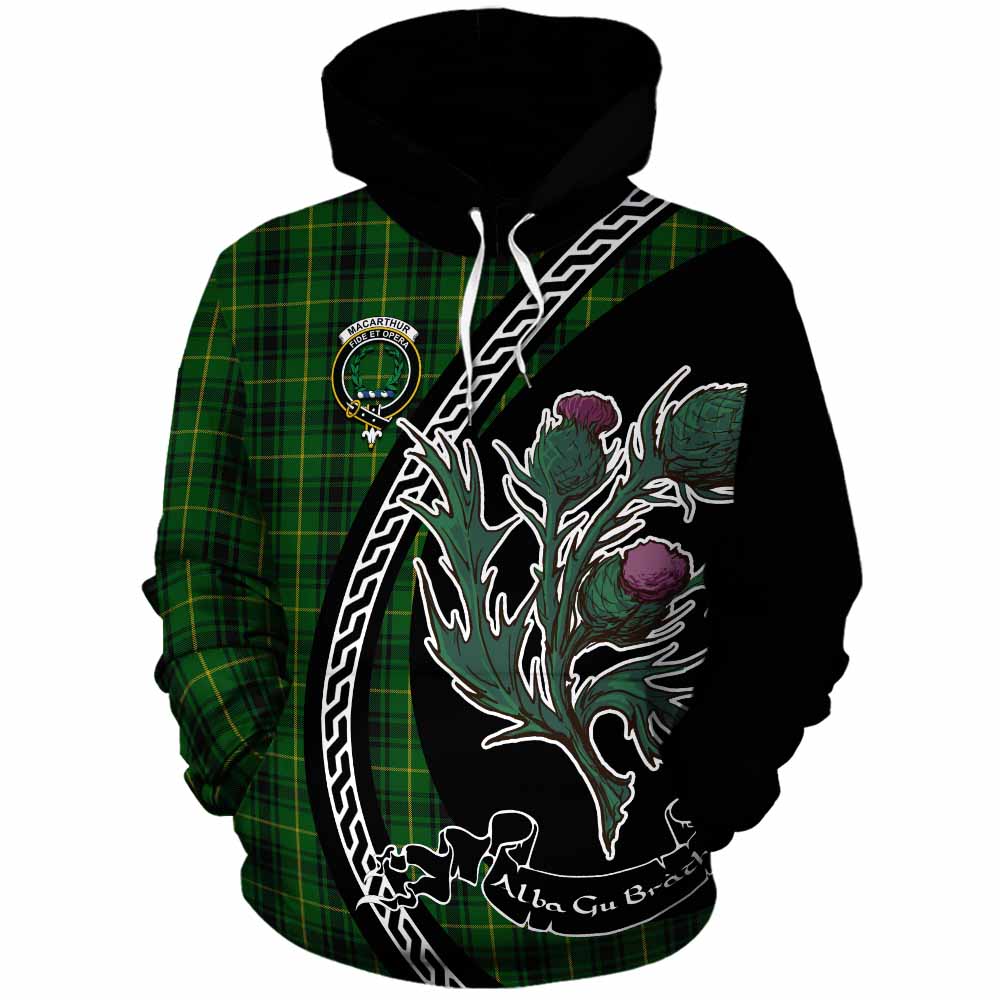 MacArthur (McArthur) Family Crest Tartan Cotton Hoodie Alba Thistle Inspired - Tartan Vibes Clothing