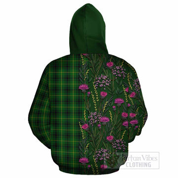MacArthur (McArthur) Family Crest Tartan Cotton Hoodie Scottish Thistle Flower Pattern Half Style - Tartan Vibes Clothing