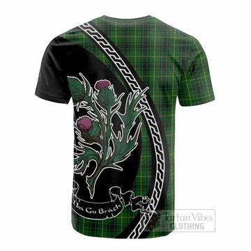 MacArthur (McArthur) Family Crest Tartan Cotton T-shirt Alba Thistle Inspired