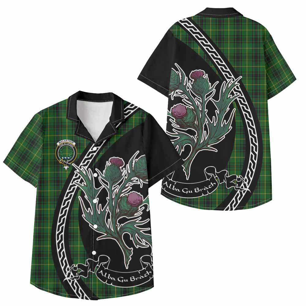 MacArthur (McArthur) Family Crest Tartan Kid Hawaiian Shirt Alba Thistle Inspired - Tartan Vibes Clothing