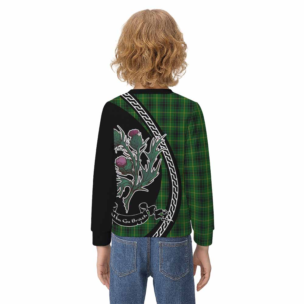 MacArthur (McArthur) Family Crest Tartan Kid Knitted Sweatshirt Alba Thistle Inspired - Tartan Vibes Clothing