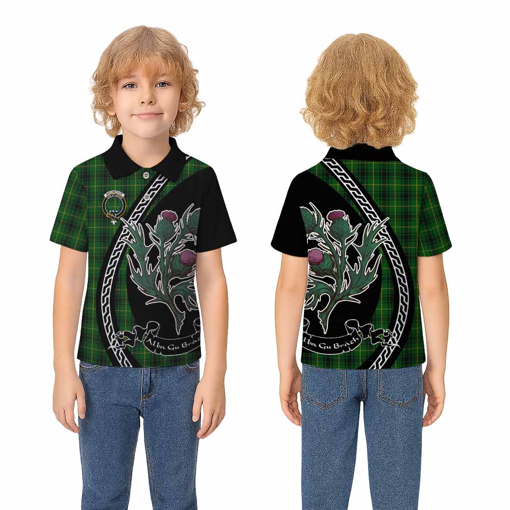 MacArthur (McArthur) Family Crest Tartan Kid Polo Shirt Alba Thistle Inspired - Tartan Vibes Clothing
