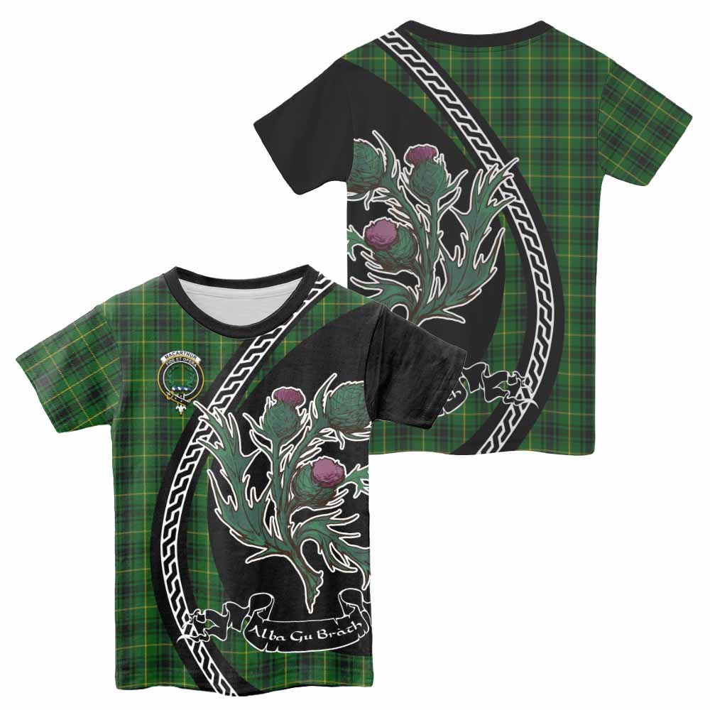 MacArthur (McArthur) Family Crest Tartan Kid T-shirt Alba Thistle Inspired - Tartan Vibes Clothing