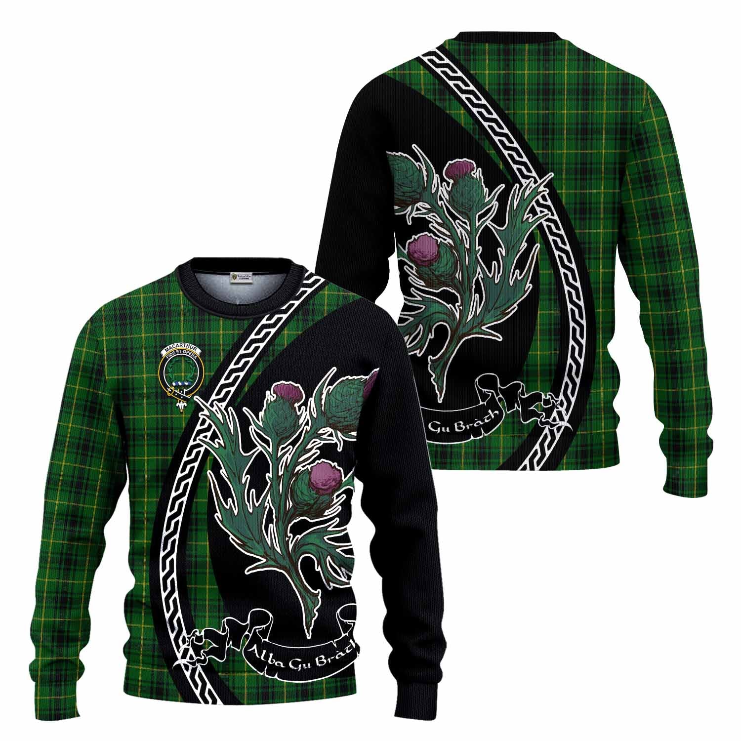 MacArthur (McArthur) Family Crest Tartan Knitted Sweater Alba Thistle Inspired - Tartan Vibes Clothing