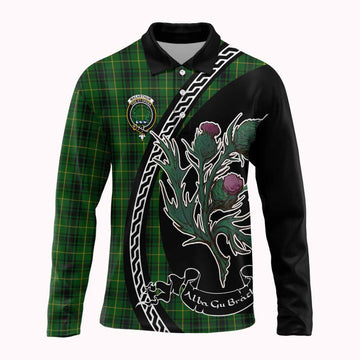 MacArthur (McArthur) Family Crest Tartan Long Sleeve Polo Shirt Alba Thistle Inspired