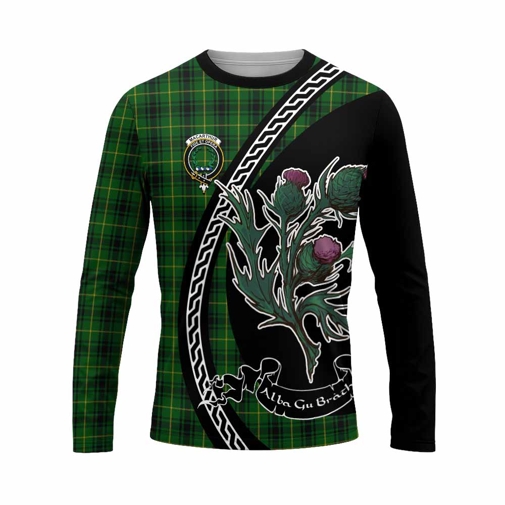 MacArthur (McArthur) Family Crest Tartan Long Sleeve T-Shirt Alba Thistle Inspired - Tartan Vibes Clothing