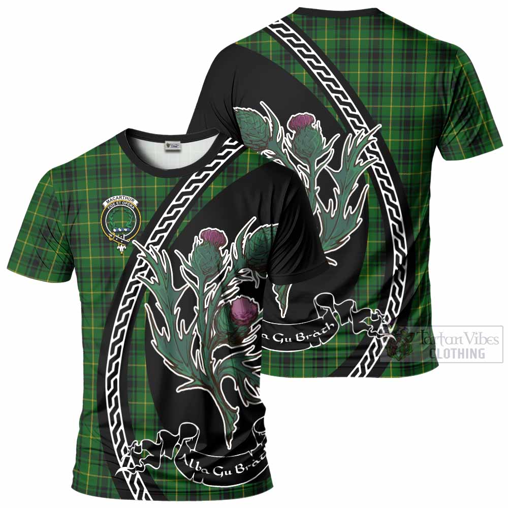 MacArthur (McArthur) Family Crest Tartan T-Shirt Alba Thistle Inspired - Tartan Vibes Clothing