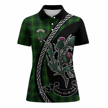 MacArthur (McArthur) Family Crest Tartan Women Polo Shirt Alba Thistle Inspired