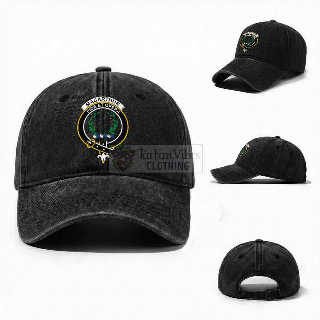 MacArthur (McArthur) Scottish Clan Crest Washed Baseball Cap