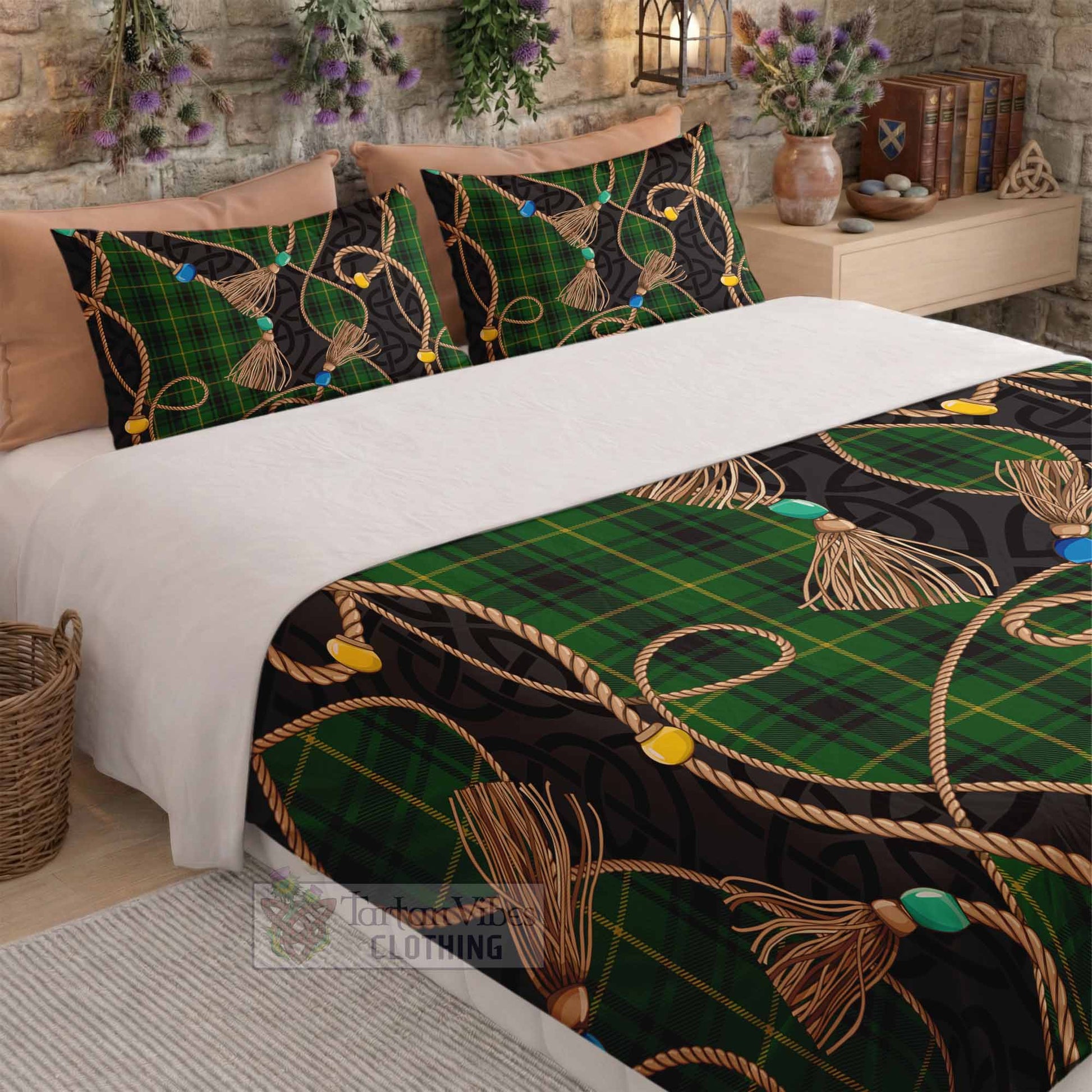 MacArthur (McArthur) Scottish Tartan Twisted Ropes Stylized Bedding Set - Tartan Vibes Clothing