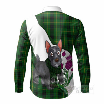 MacArthur (McArthur) Scottish Terrier Tartan Crest Long Sleeve Button Shirts Thistle Heritage Art