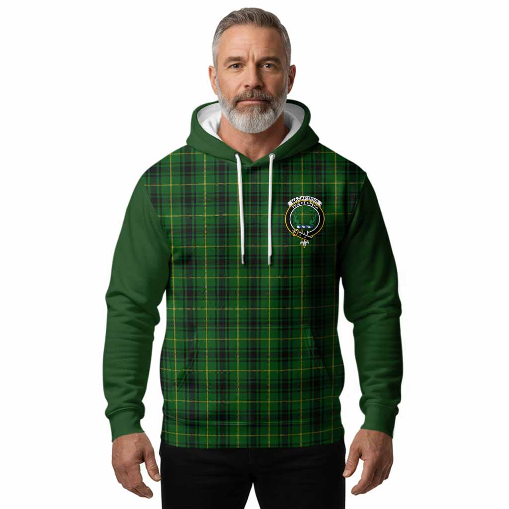 MacArthur (McArthur) Tartan Accent Hoodie with Family Crest