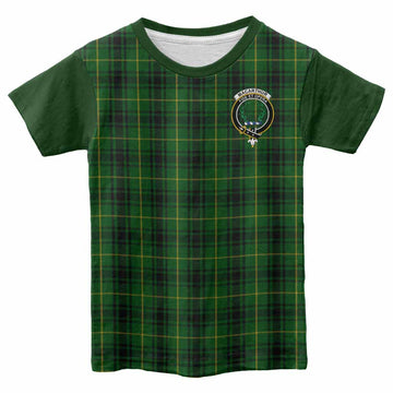 MacArthur (McArthur) Tartan Accent Kid T-shirt with Family Crest