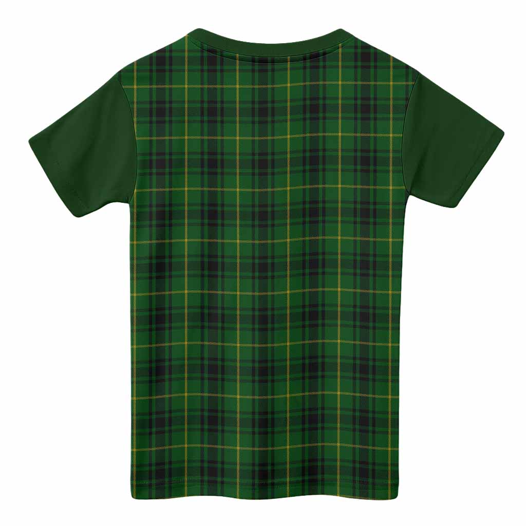 MacArthur (McArthur) Tartan Accent Kid T-shirt with Family Crest