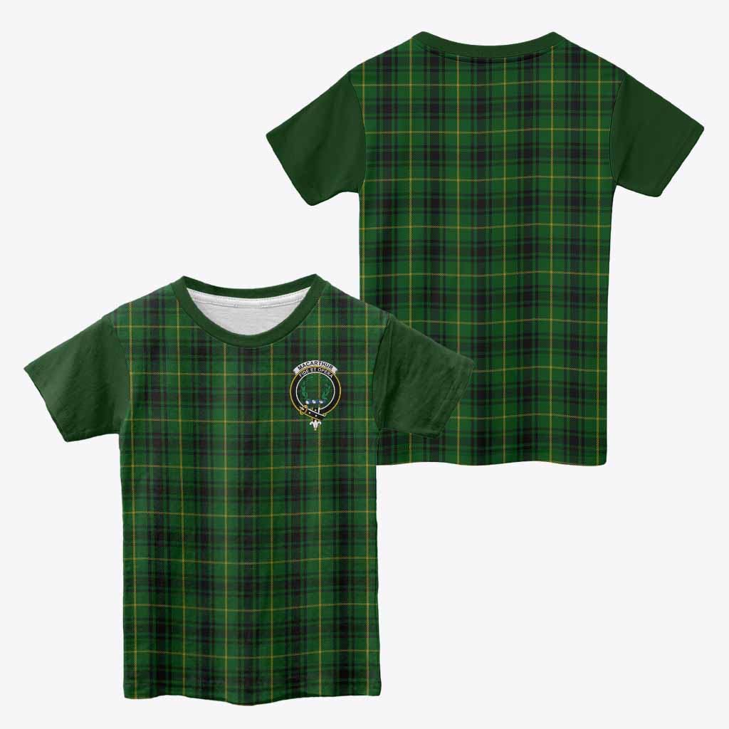 MacArthur (McArthur) Tartan Accent Kid T-shirt with Family Crest