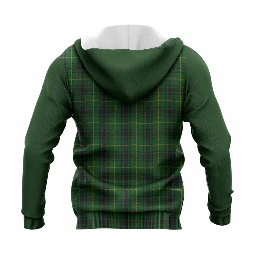 MacArthur (McArthur) Tartan Accent Knitted Hoodie with Family Crest