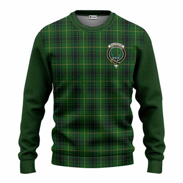 MacArthur (McArthur) Tartan Accent Knitted Sweater with Family Crest