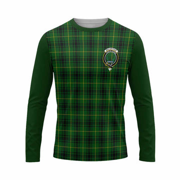 MacArthur (McArthur) Tartan Accent Long Sleeve T-Shirt with Family Crest