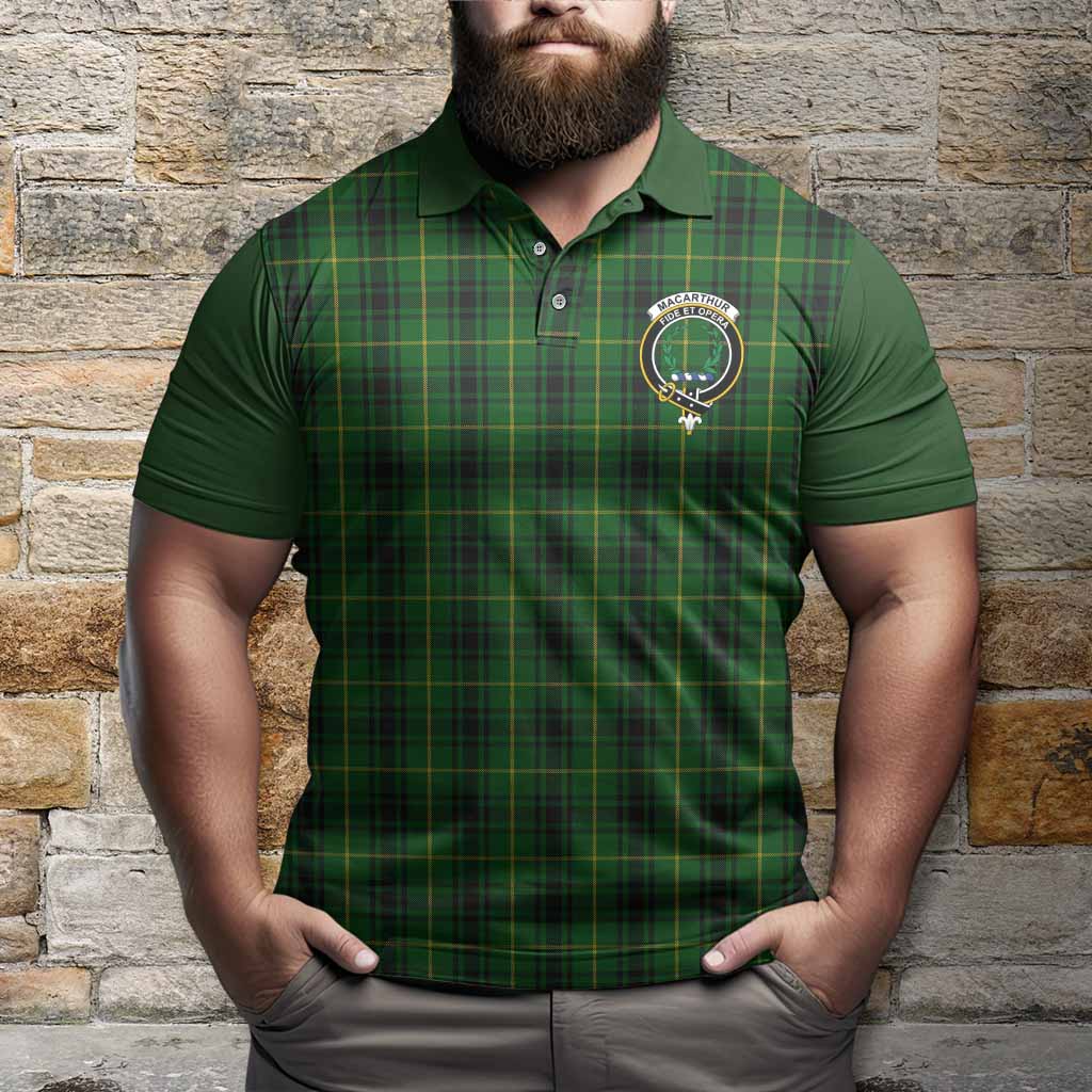 MacArthur (McArthur) Tartan Accent Polo Shirt with Family Crest