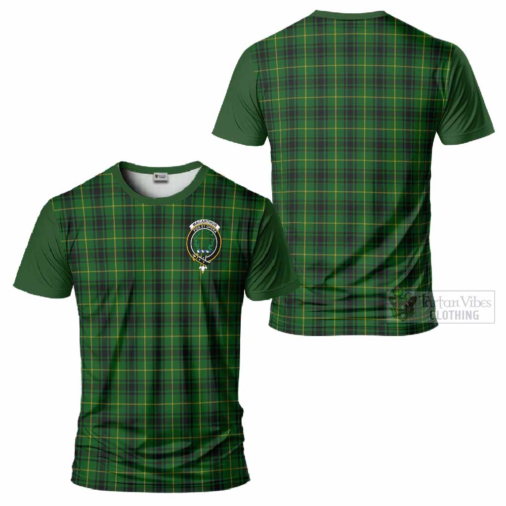 MacArthur (McArthur) Tartan Accent T-Shirt with Family Crest