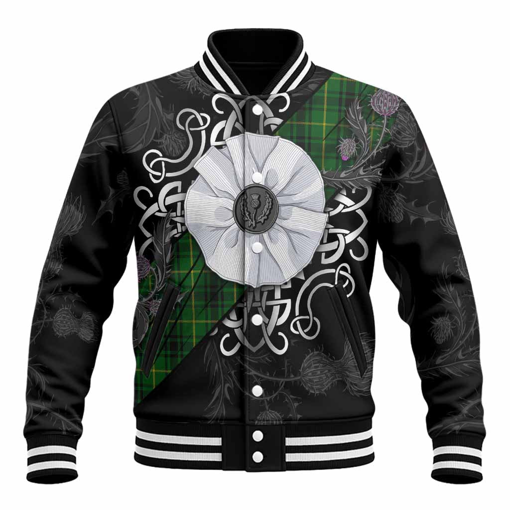 MacArthur (McArthur) Tartan Baseball Jacket Jacobite White Rose Unisex - Tartan Vibes Clothing