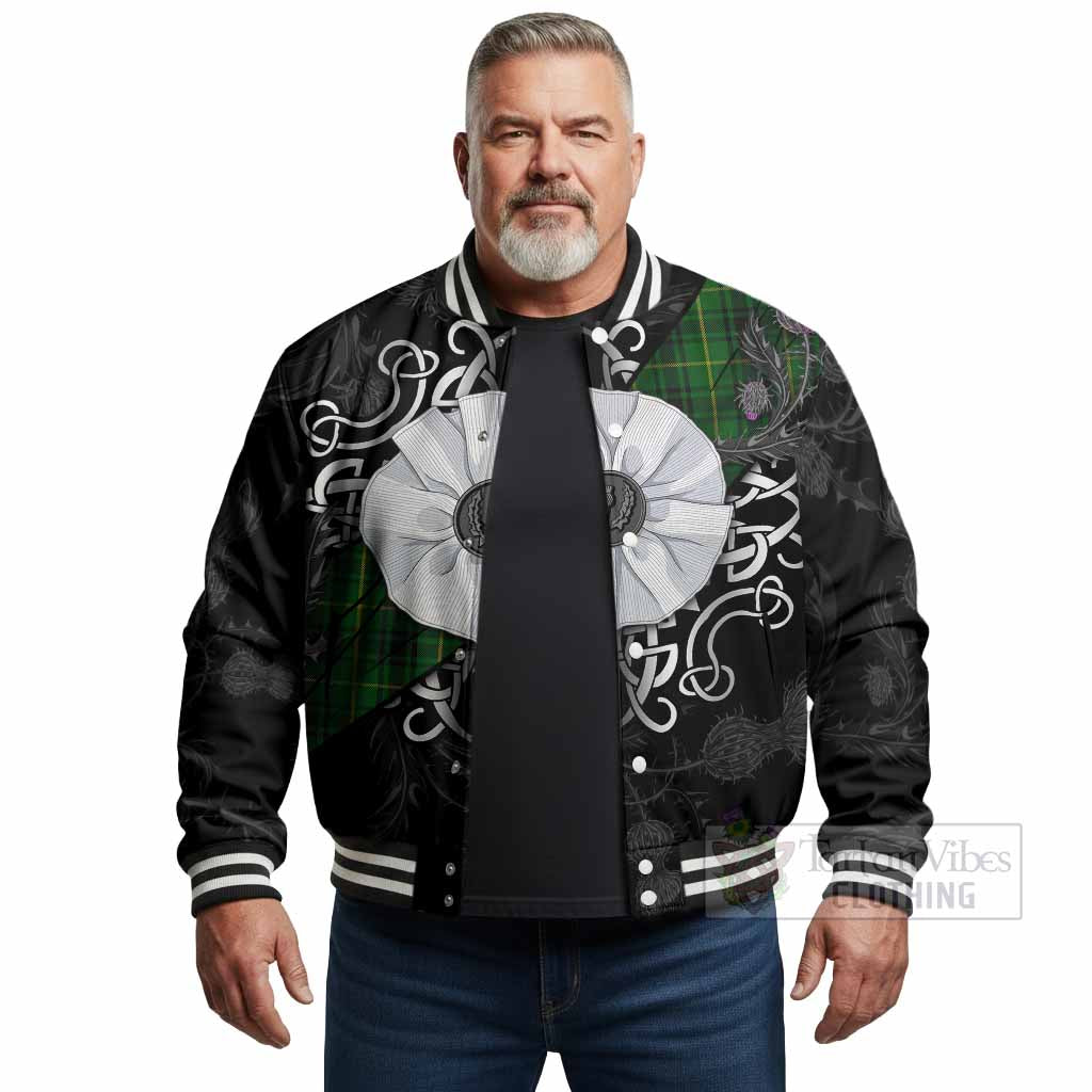 MacArthur (McArthur) Tartan Baseball Jacket Jacobite White Rose - Tartan Vibes Clothing