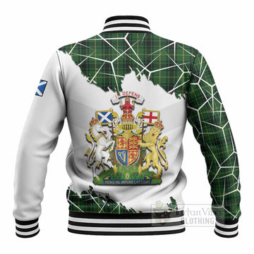 MacArthur (McArthur) Tartan Baseball Jacket with Family Crest and Lion Rampant Grunge Style