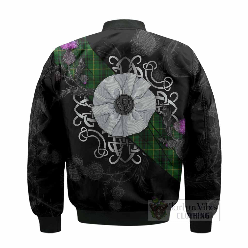 MacArthur (McArthur) Tartan Bomber Jacket Jacobite White Rose - Tartan Vibes Clothing
