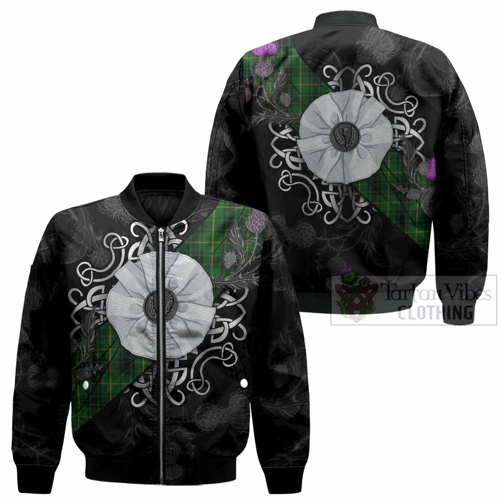 MacArthur (McArthur) Tartan Bomber Jacket Jacobite White Rose - Tartan Vibes Clothing