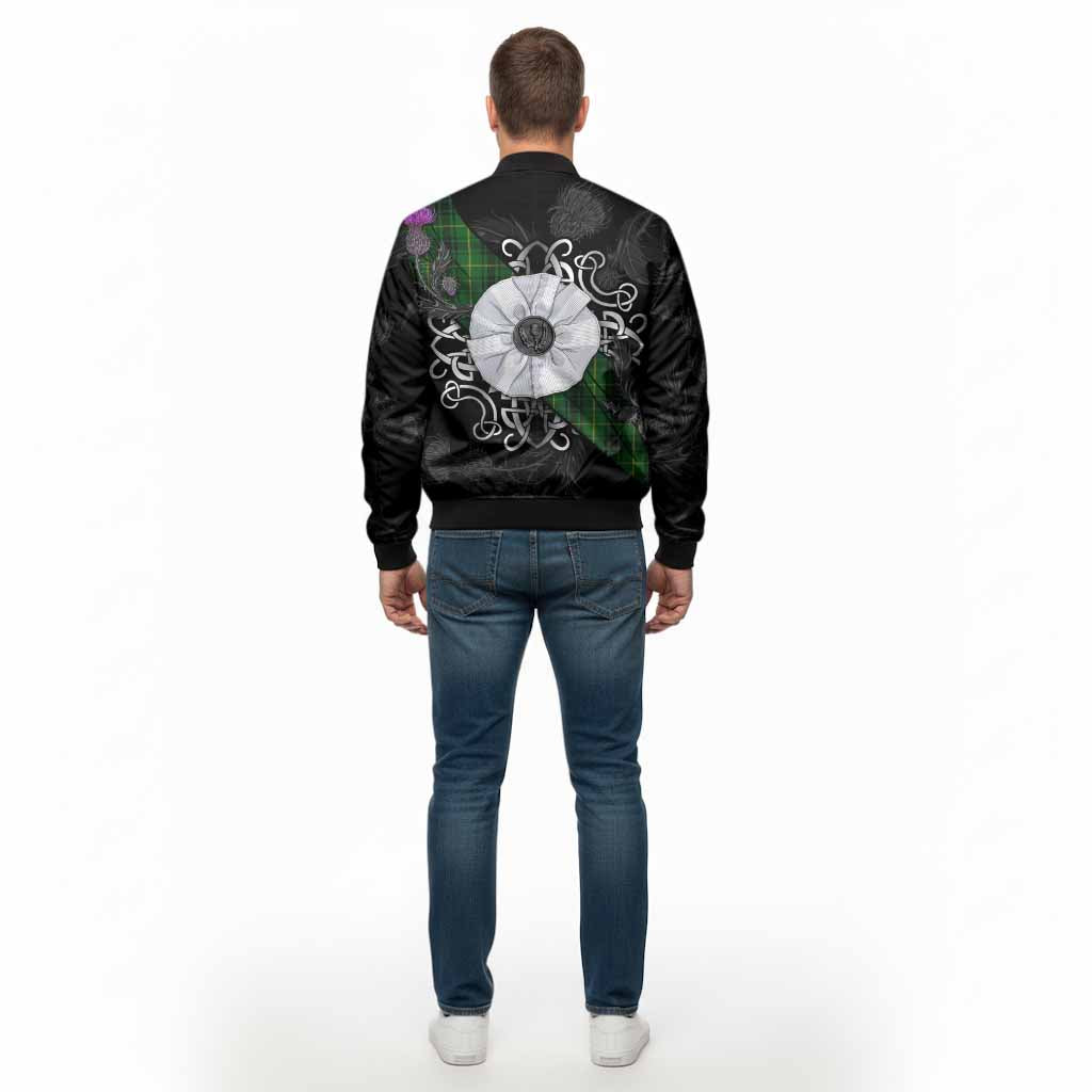 MacArthur (McArthur) Tartan Bomber Jacket Jacobite White Rose - Tartan Vibes Clothing