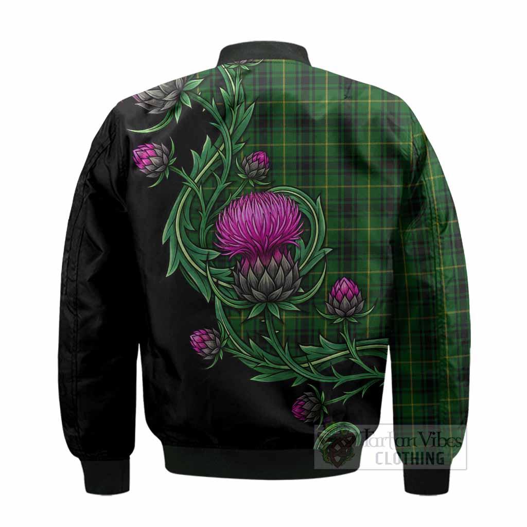 MacArthur (McArthur) Tartan Bomber Jacket Resilient Scottish Thistle - Tartan Vibes Clothing