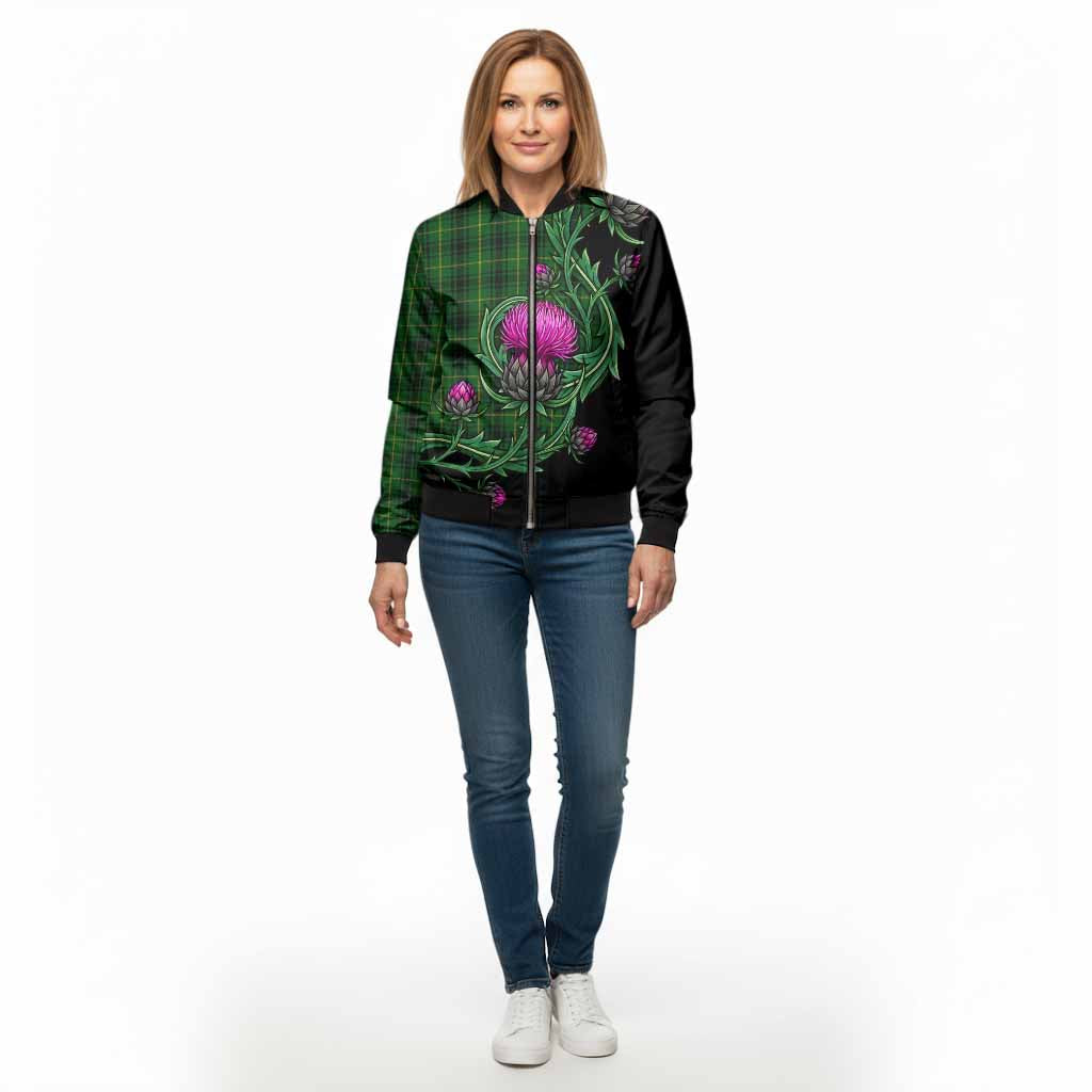 MacArthur (McArthur) Tartan Bomber Jacket Resilient Scottish Thistle - Tartan Vibes Clothing