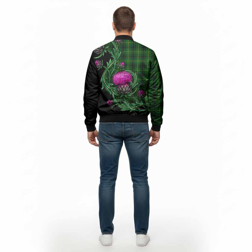 MacArthur (McArthur) Tartan Bomber Jacket Resilient Scottish Thistle - Tartan Vibes Clothing