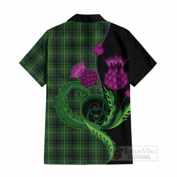 MacArthur (McArthur) Tartan Cotton Hawaiian Shirt Traditional Scottish Thistle