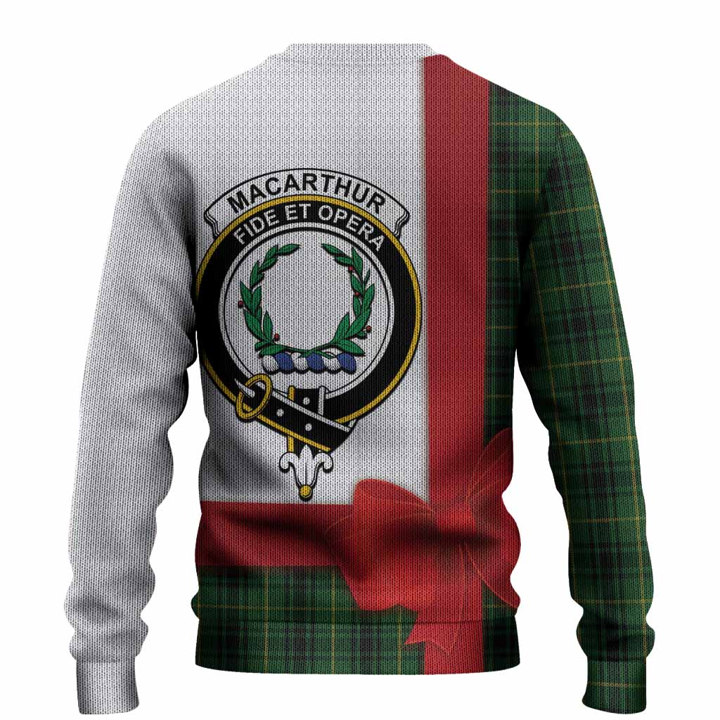 MacArthur (McArthur) Tartan Crest Christmas Christmas Ugly Sweater Highland Cow Bagpipes Coquette Bow Style