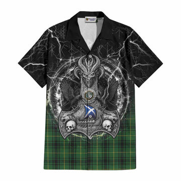 MacArthur (McArthur) Tartan Crest Cotton Hawaiian Shirt Celtic Odin's Raven Legacy