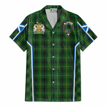 MacArthur (McArthur) Tartan Crest Cotton Hawaiian Shirt Scotland Coat of Arm Flag Style - Tartan Vibes Clothing