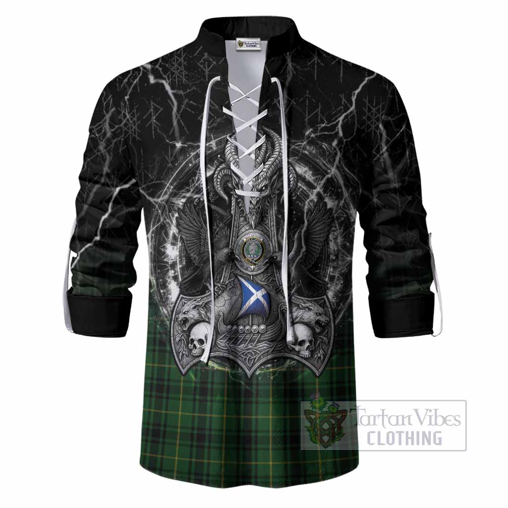 MacArthur (McArthur) Tartan Crest Ghillie Shirt Celtic Odin's Raven Legacy
