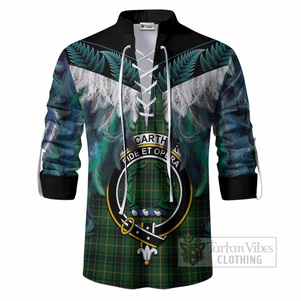 MacArthur (McArthur) Tartan Crest Ghillie Shirt New Zealand Maori Korowai Cloak