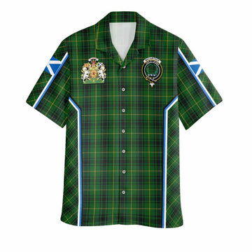 MacArthur (McArthur) Tartan Crest Hawaiian Shirt Scotland Coat of Arm Flag Style